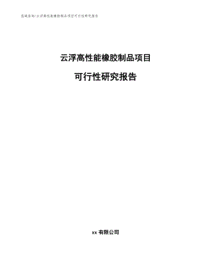 云浮高性能橡胶制品项目可行性研究报告参考模板