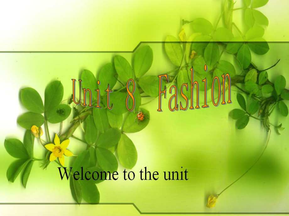 Unit8Fashion-Welcome牛津新教材成_第1页