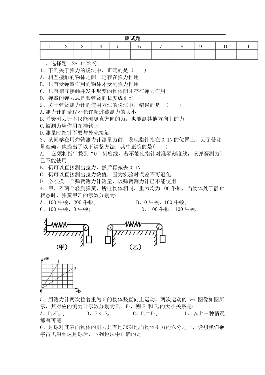 《摩擦力》同步练习及答案_第1页