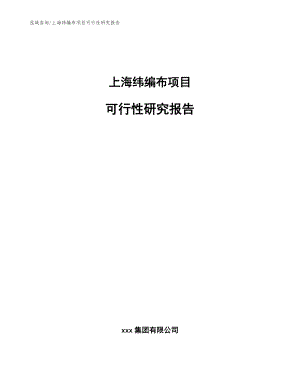 上海纬编布项目可行性研究报告范文参考