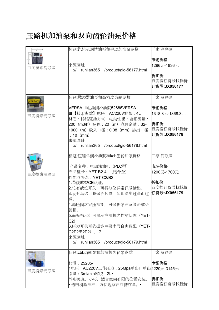 壓路機(jī)加油泵和雙向齒輪油泵價(jià)格_第1頁(yè)