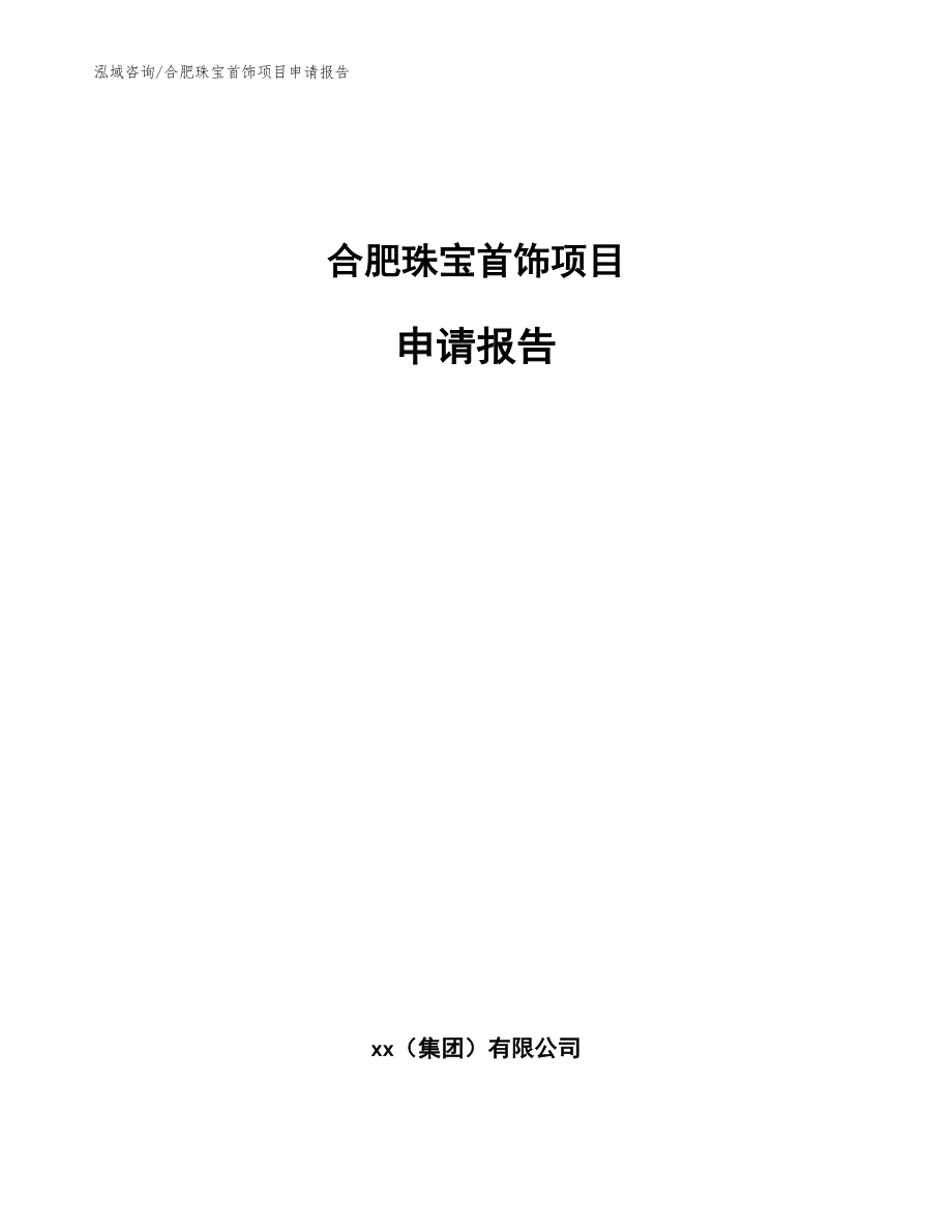 合肥珠宝首饰项目申请报告_模板参考_第1页