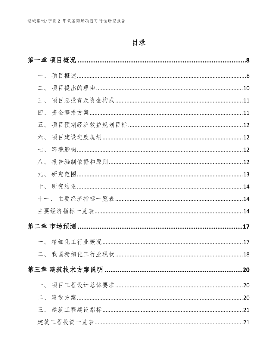 宁夏2-甲氧基丙烯项目可行性研究报告【模板】_第1页