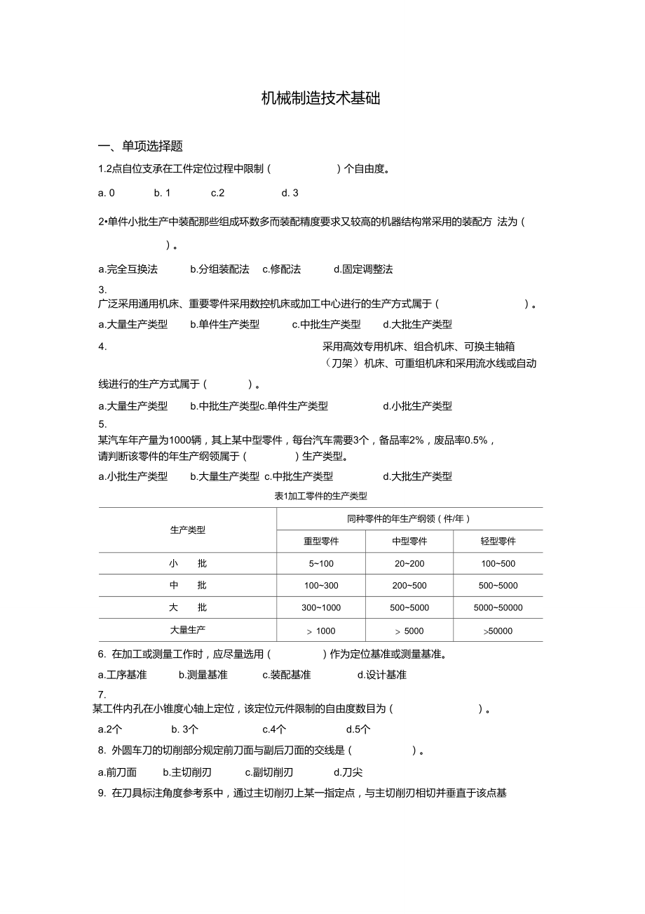 机械制造技术基础复习题_第1页