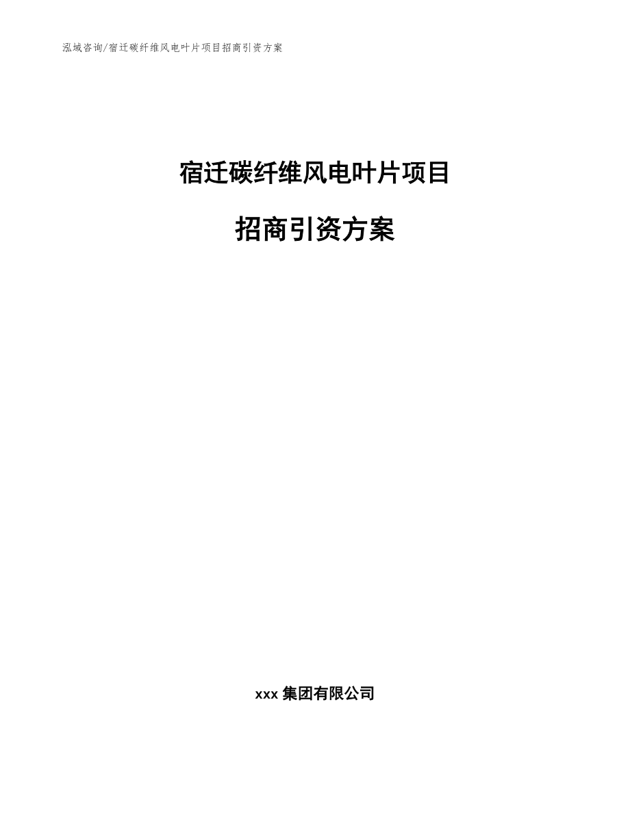 宿迁碳纤维风电叶片项目招商引资方案参考模板_第1页