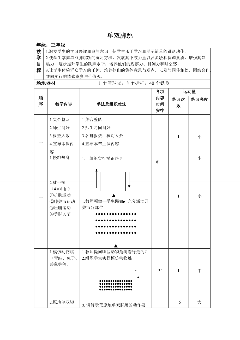 公開(kāi)課教案(4) 單雙腳跳_第1頁(yè)