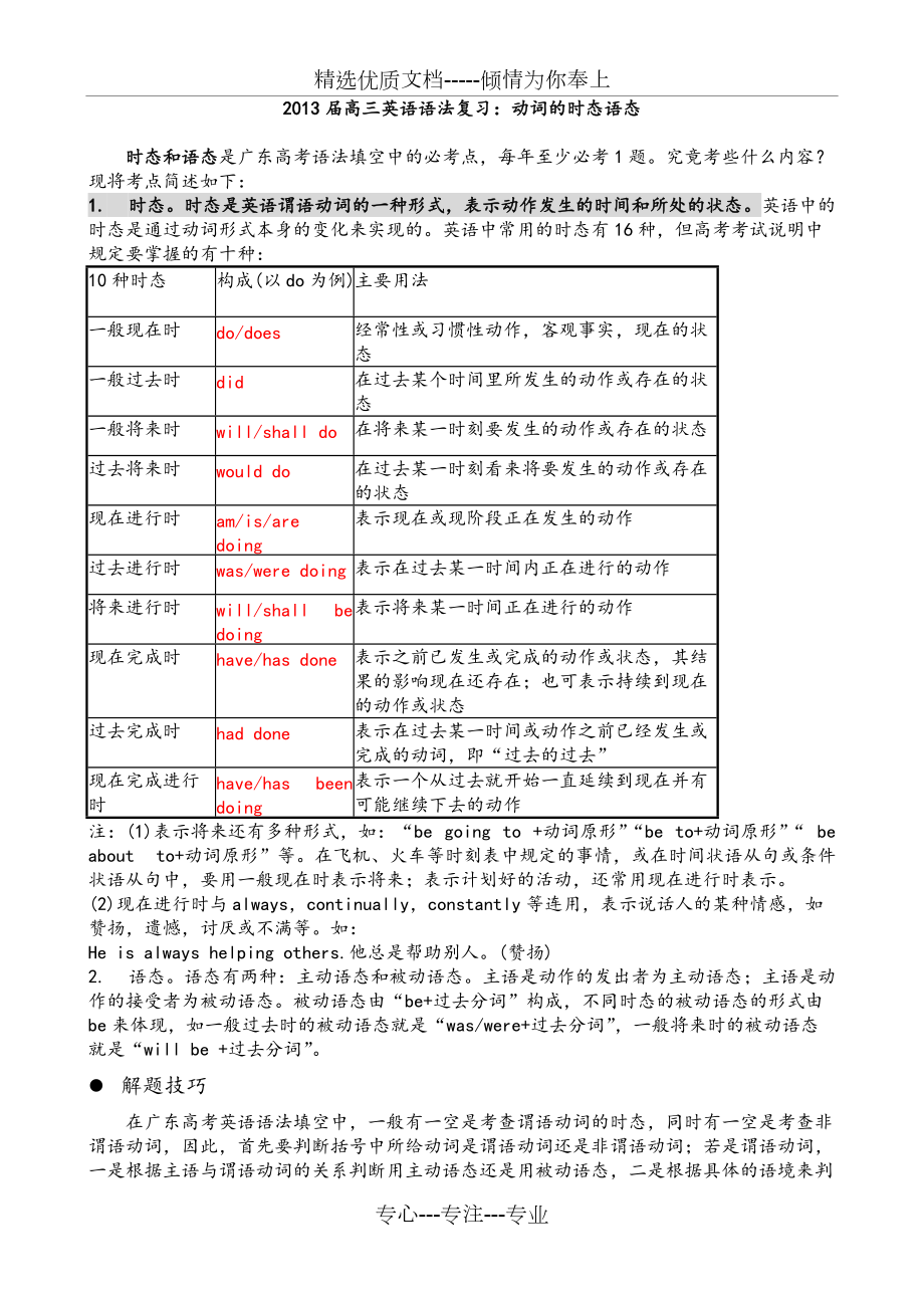 语法填空专项训练-时态语态(共8页)_第1页