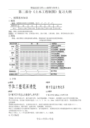 第二部分《土木工程制圖》復(fù)習(xí)大綱(共19頁)