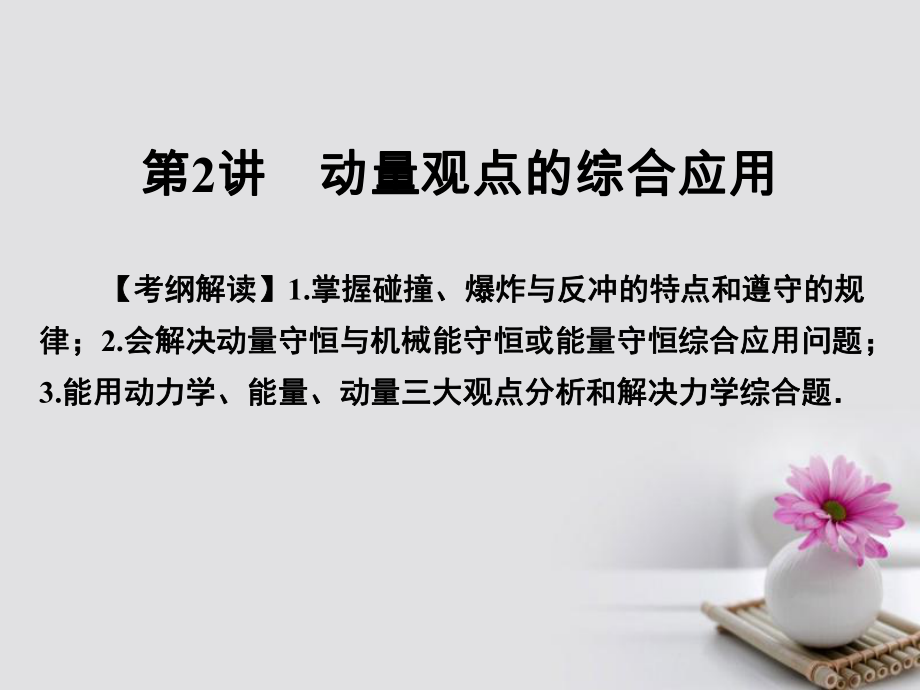 高考物理一轮总复习 专题 动量 第讲 动量观点的综合应用课件_第1页