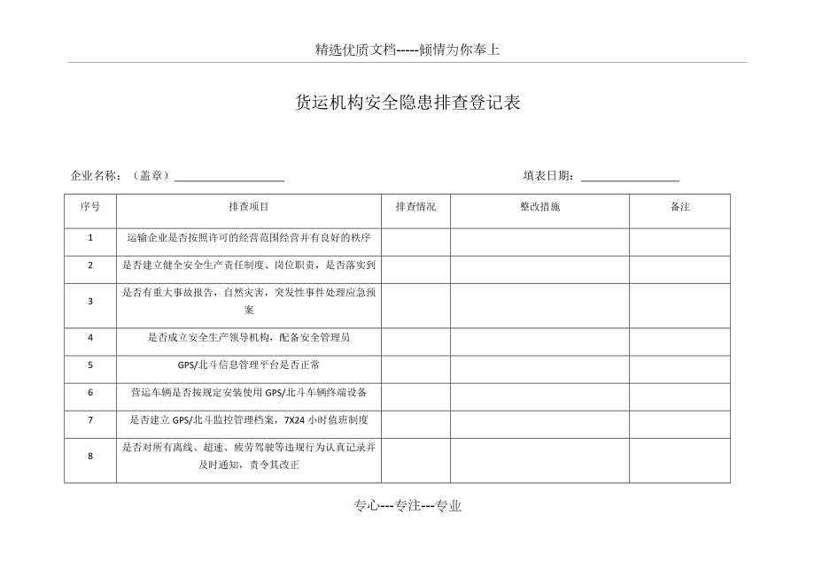 货运机构安全隐患排查登记表(共3页)_第1页