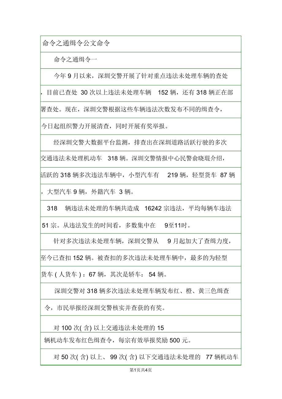 命令之通缉令公文命令.doc_第1页