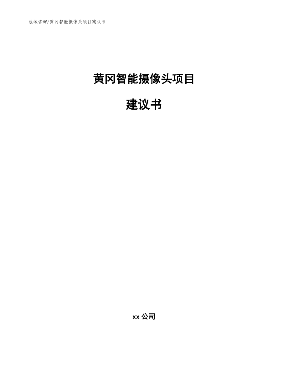 黄冈智能摄像头项目建议书（参考模板）_第1页