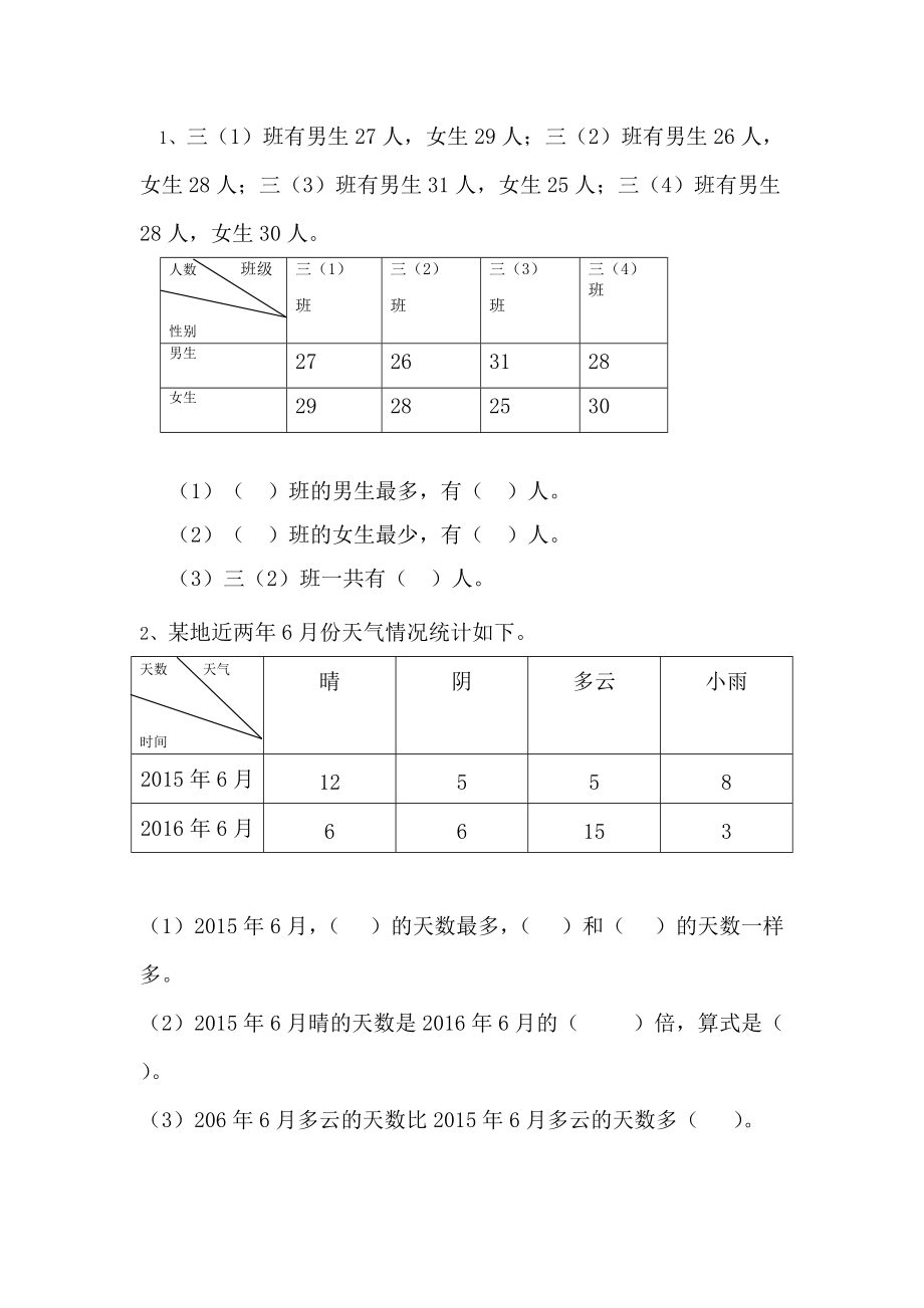 84条形统计图1练习题含答案