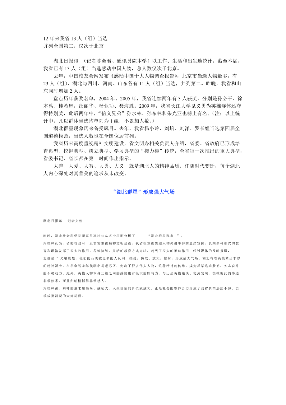 12年来我省13人当选感动中国人物_第1页