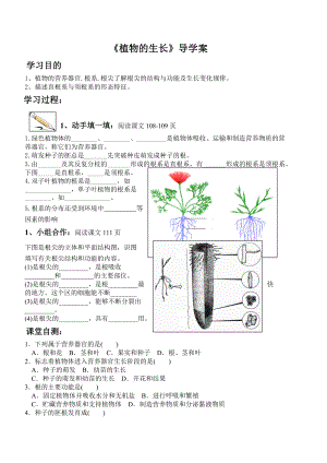 《植物的生長(zhǎng)》導(dǎo)學(xué)案