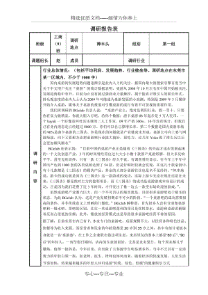 桌游吧调研报告表(共5页)