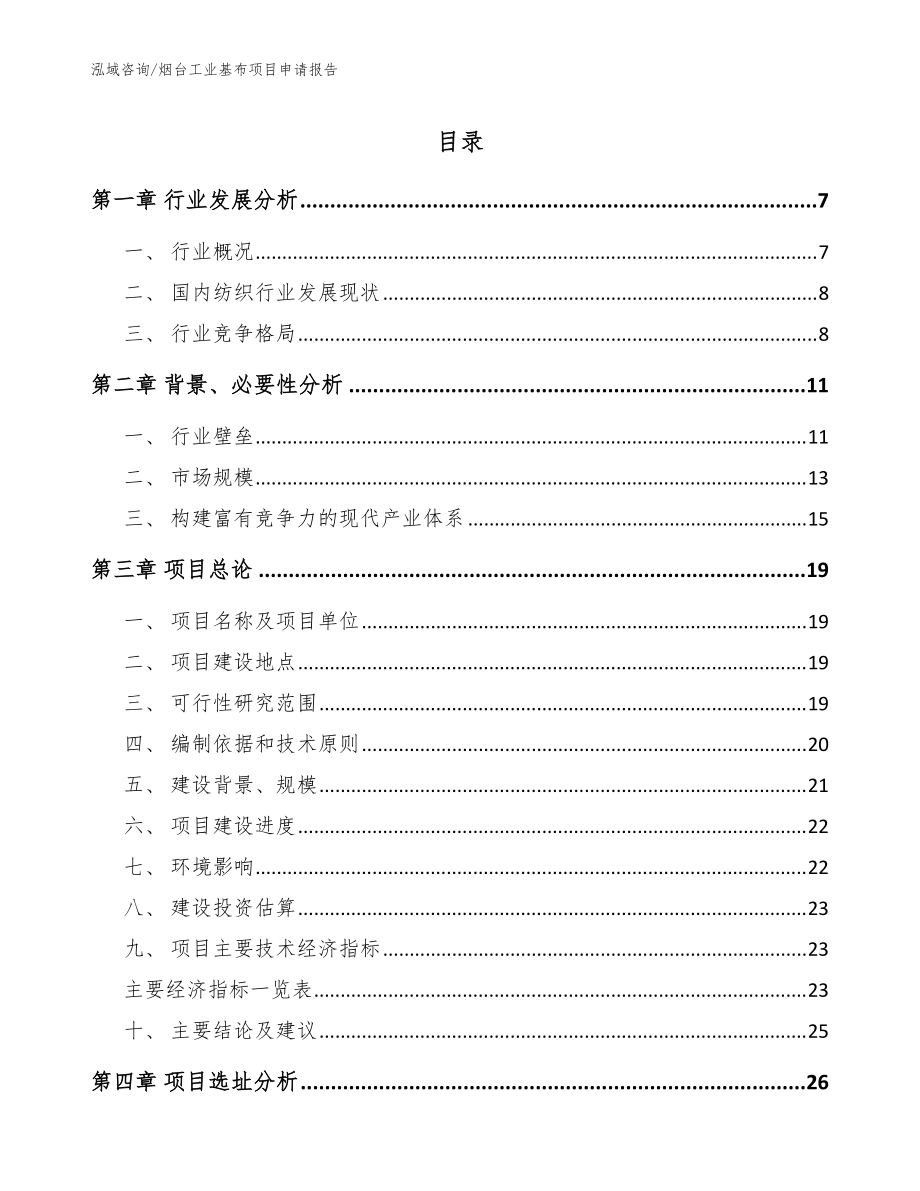 烟台工业基布项目申请报告【范文】_第1页