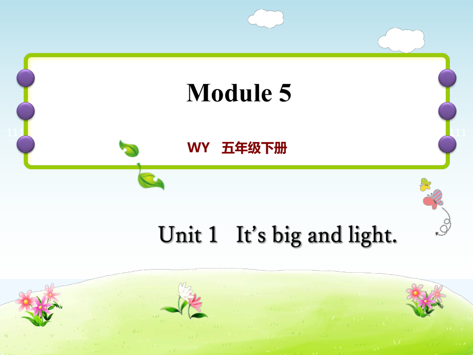 五年級下冊英語課后作業(yè)課件-M5Unit 1 It's big and light∣外研社（三起） (共9張PPT)_第1頁