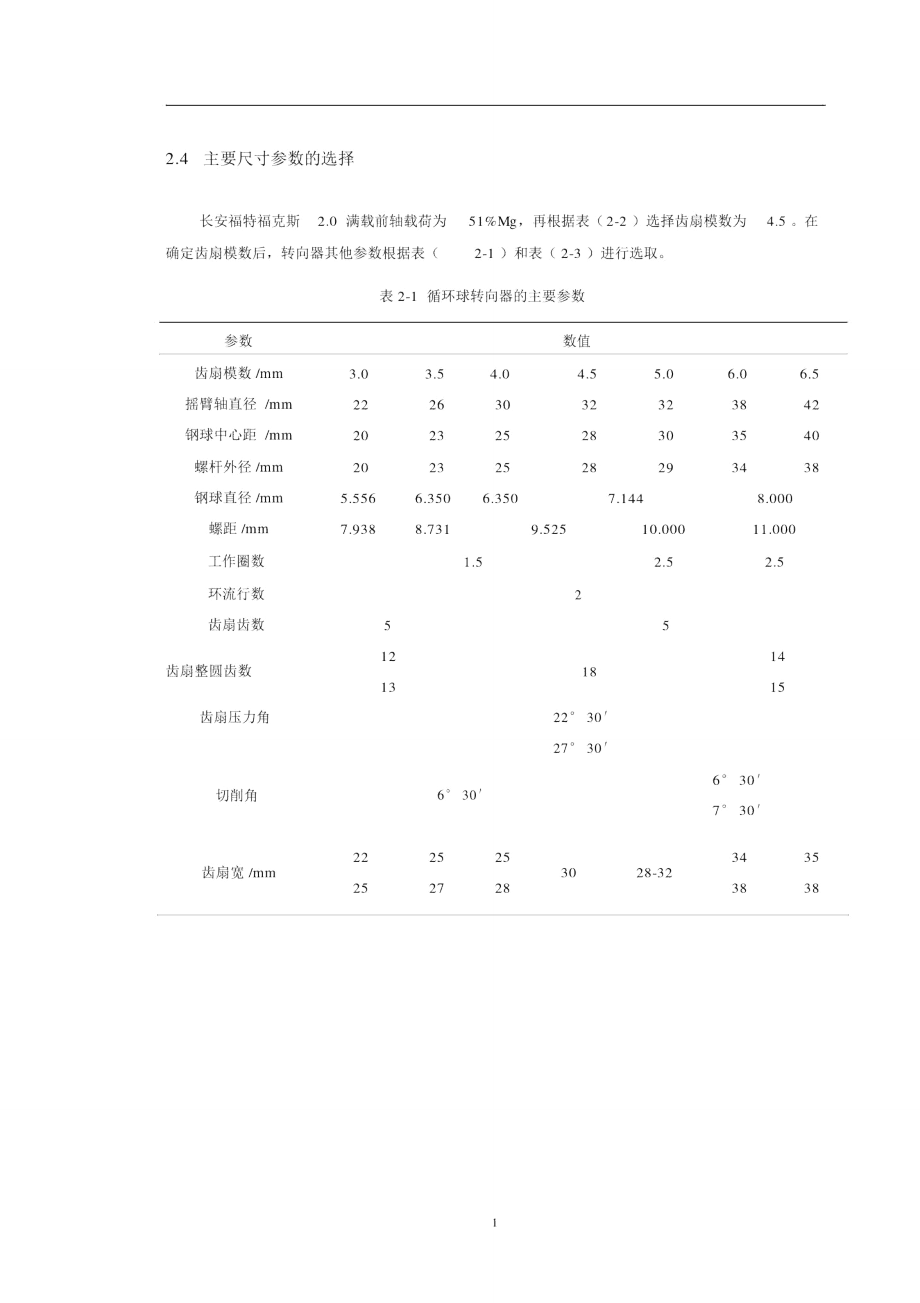 循環(huán)球式轉(zhuǎn)向器的設(shè)計_第1頁