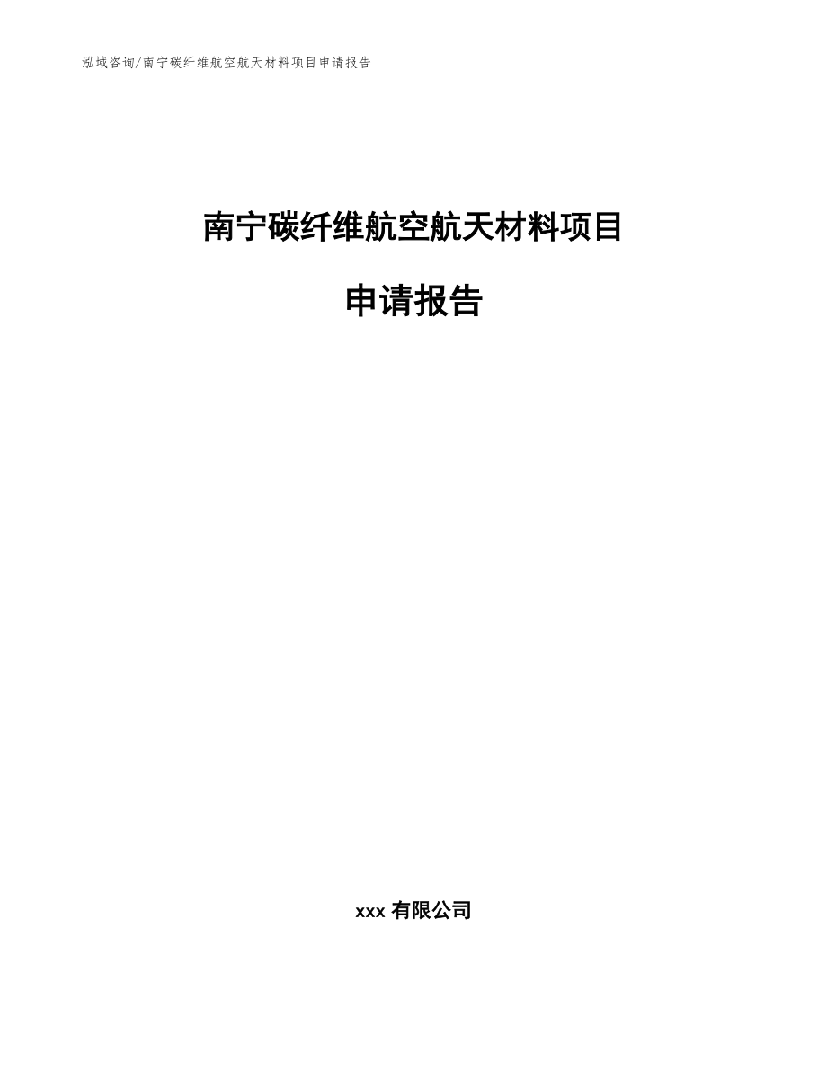 南宁碳纤维航空航天材料项目申请报告_模板_第1页