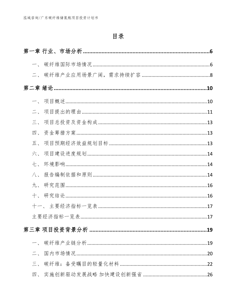 广东碳纤维储氢瓶项目投资计划书_参考模板_第1页