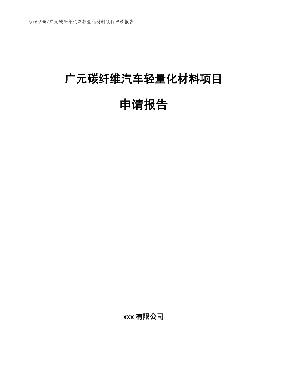 广元碳纤维汽车轻量化材料项目申请报告（模板参考）_第1页