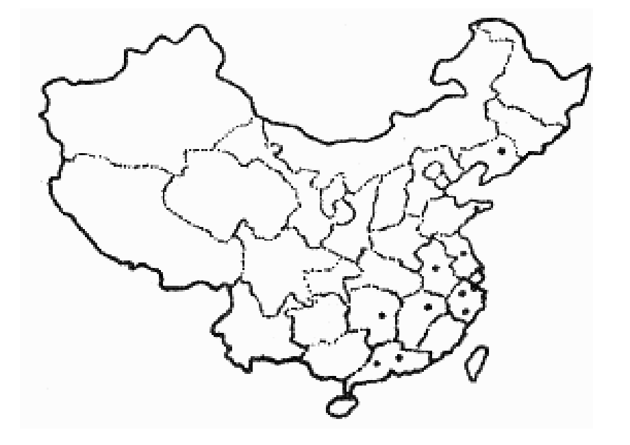 中国政区轮廓图空白图片