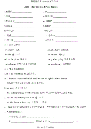 2017广州新版英语六年级下册每单元知识点总结及练习(共36页)