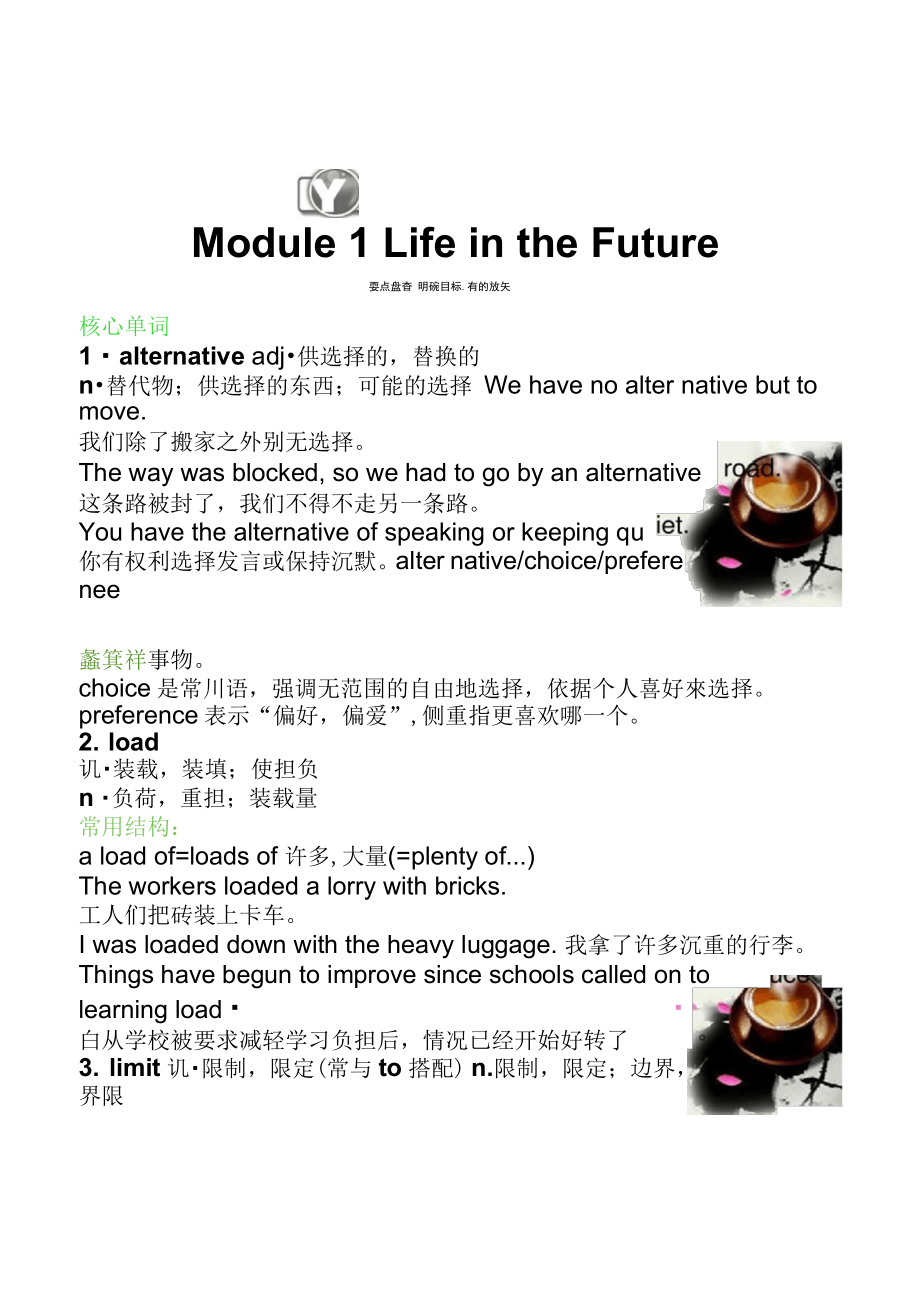 2011屆高考英語(yǔ)總復(fù)習(xí)《學(xué)案與測(cè)評(píng)》Module1(精)_第1頁(yè)