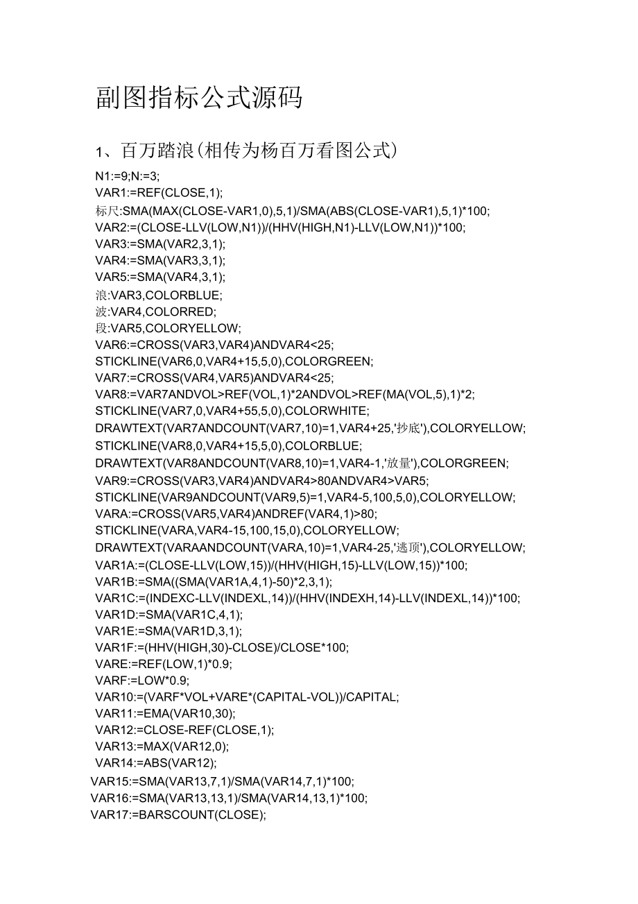 通達信副圖指標(biāo)公式源碼大全_第1頁