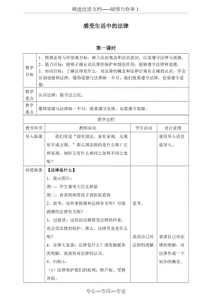 《感受生活中的法律》教學(xué)設(shè)計(jì)(共10頁)