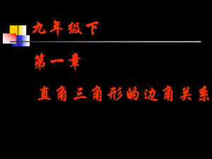 北師九年級下第一章《從梯子的傾斜程度談起》課件