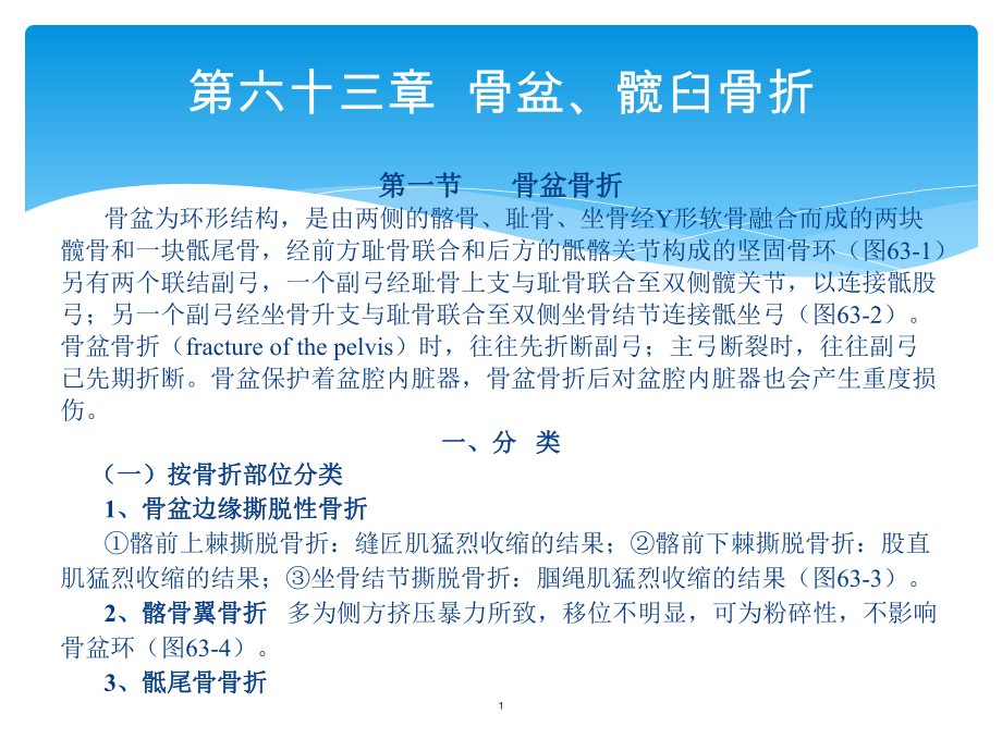 骨外科教學(xué)課件：第六十三章骨盆、髖臼骨折_第1頁(yè)