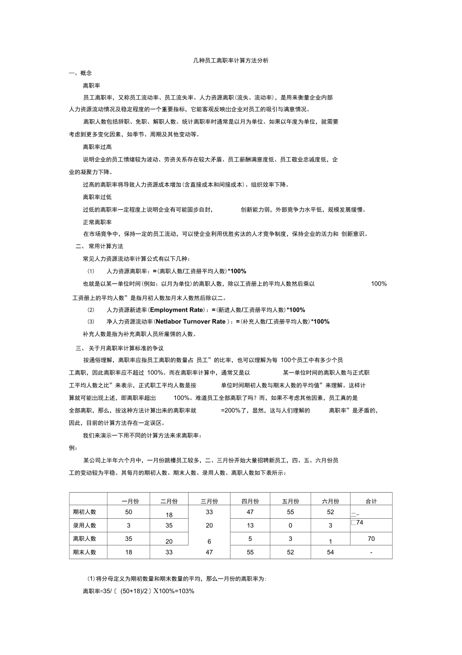 几种参考资料员工离职率计算方法分析_第1页