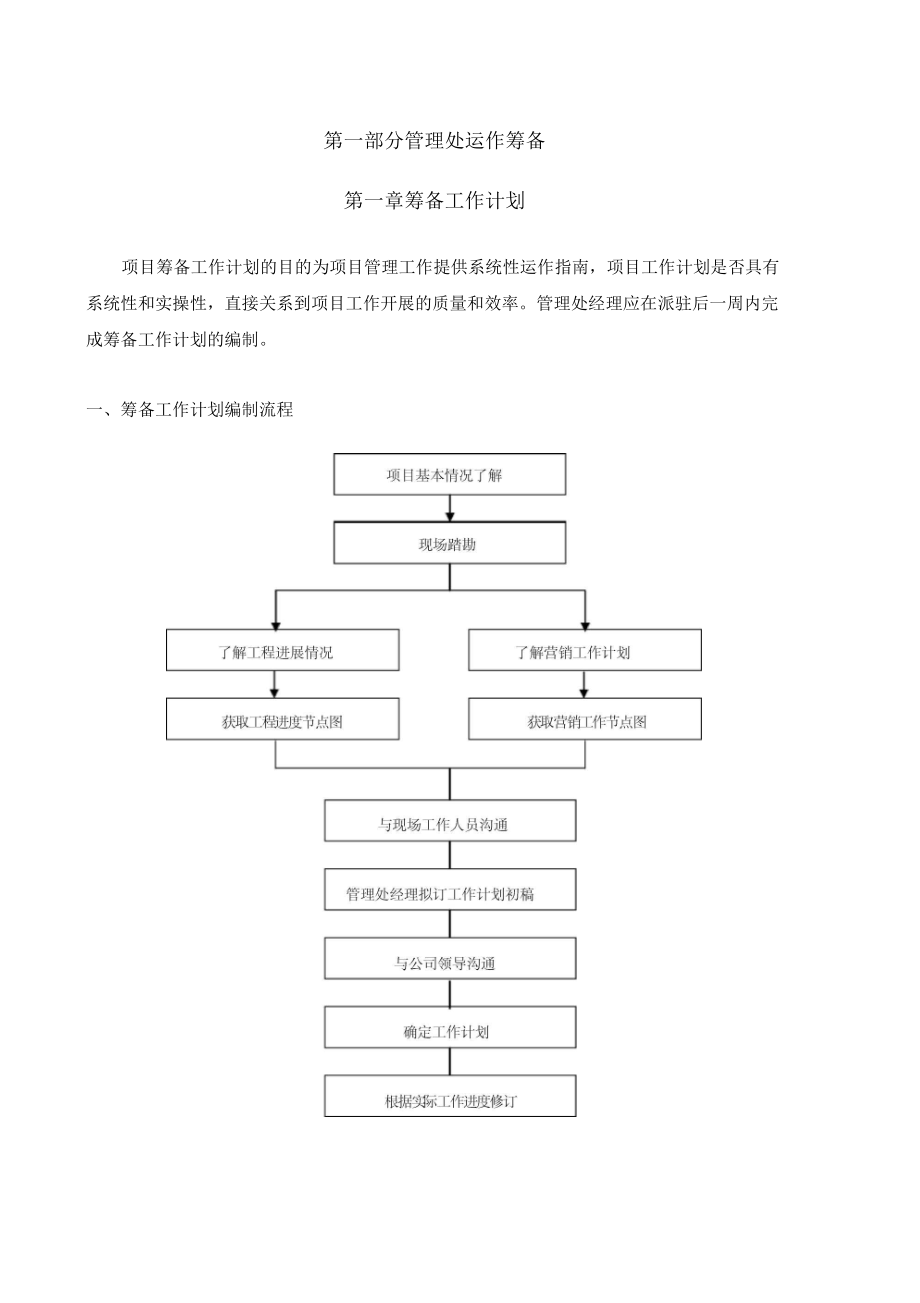 物业前期工作指引筹备工作计划_第1页