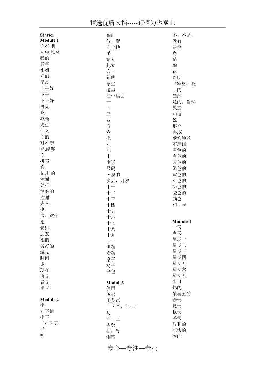 新版外研版七上单词默写打印版(共5页)_第1页