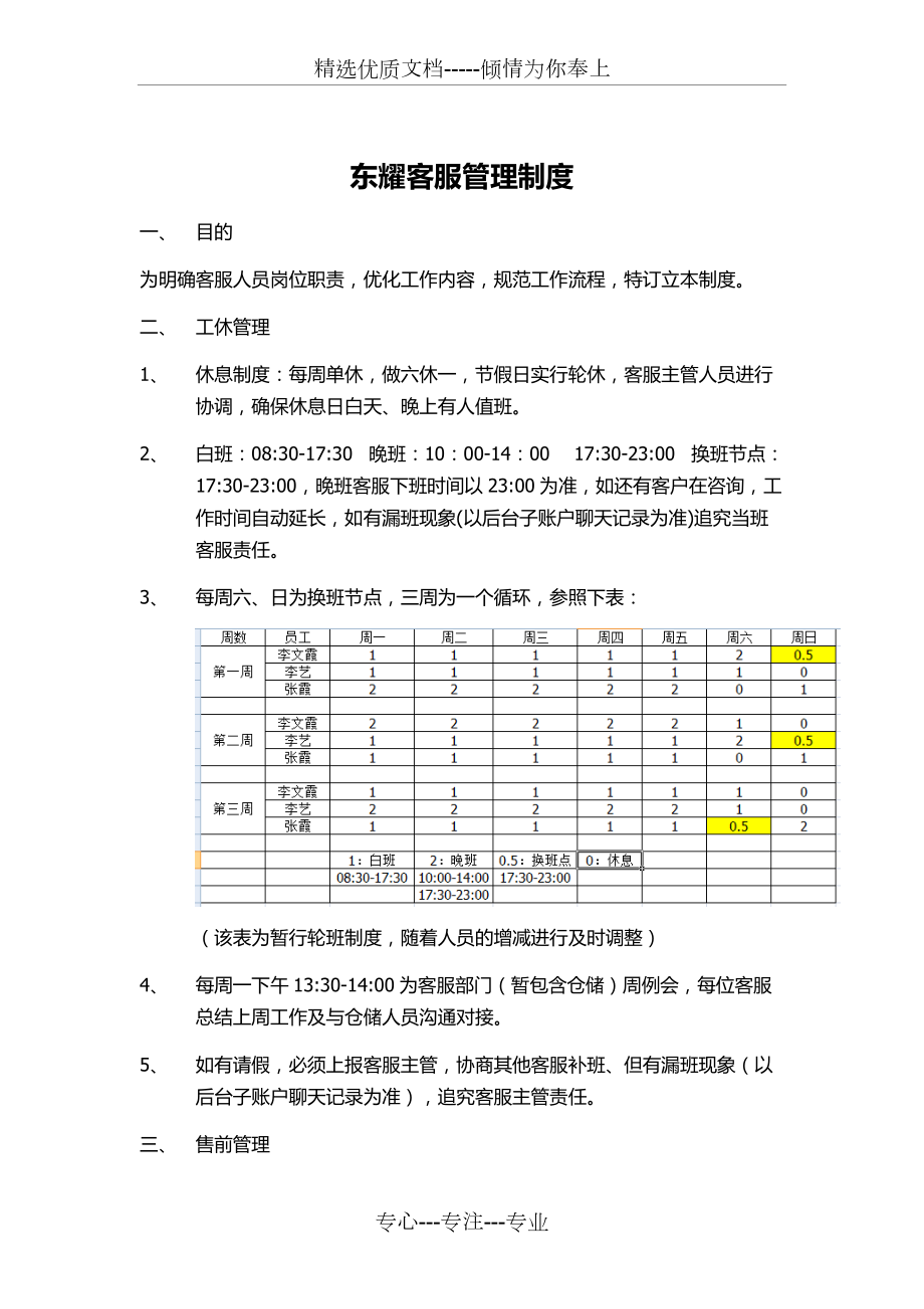 淘宝电子商务客服管理制度(共5页)_第1页