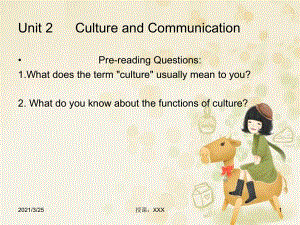 Unit 2Culture and CommunicationPPT课件