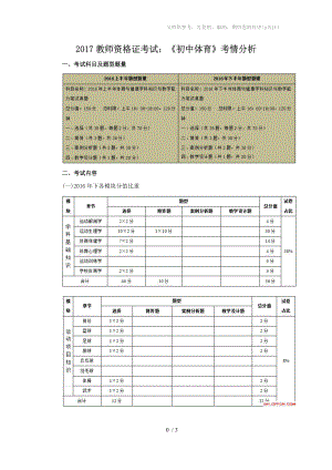 2017教師資格證考試：《初中體育》考情分析