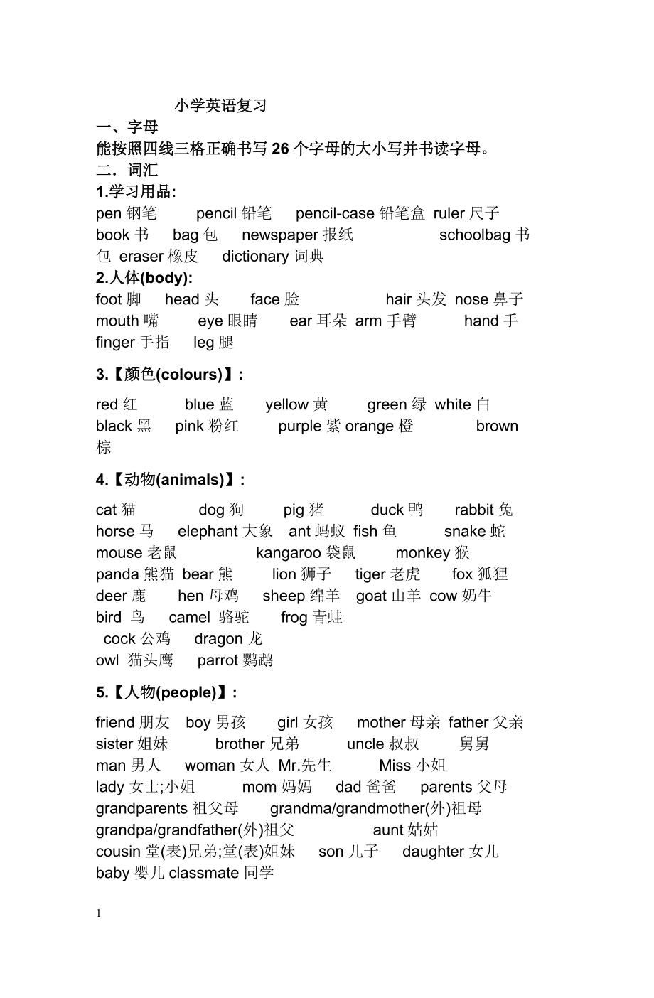 外研版三起六年级小学英语复习资料_第1页