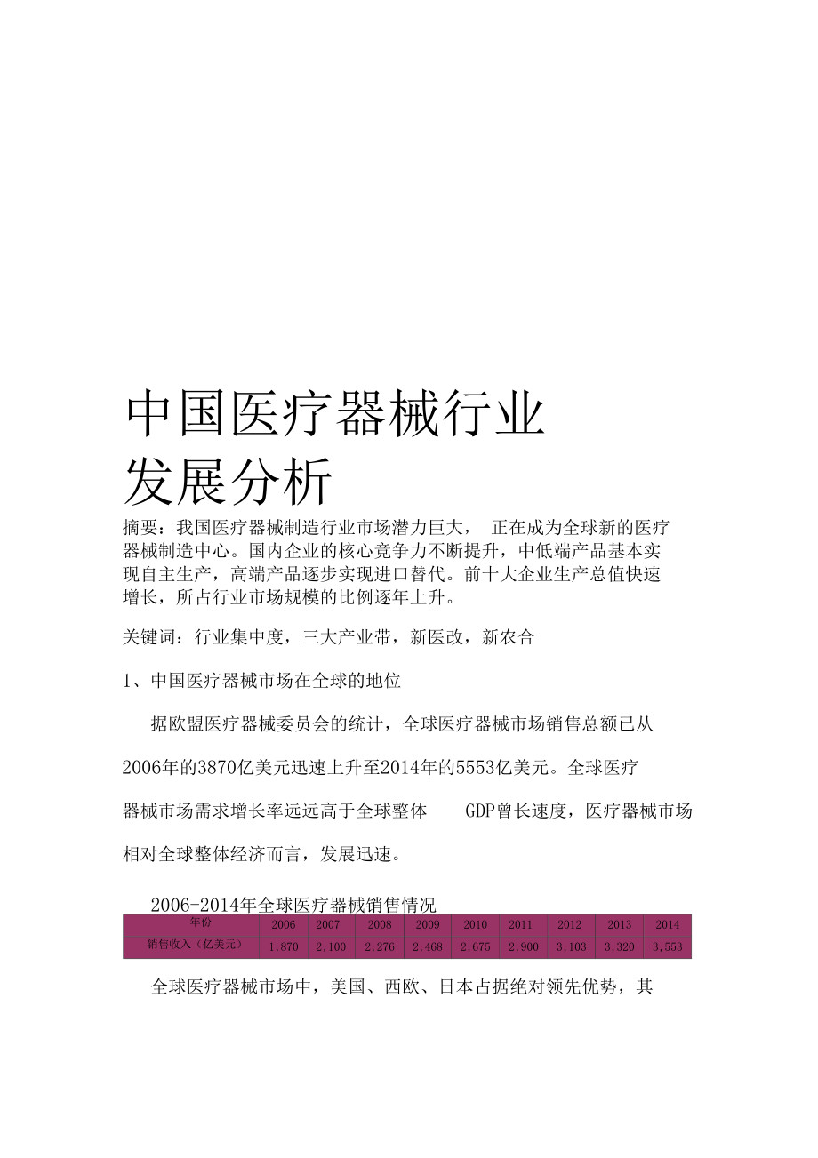 中国医疗器械行业发展分析_第1页