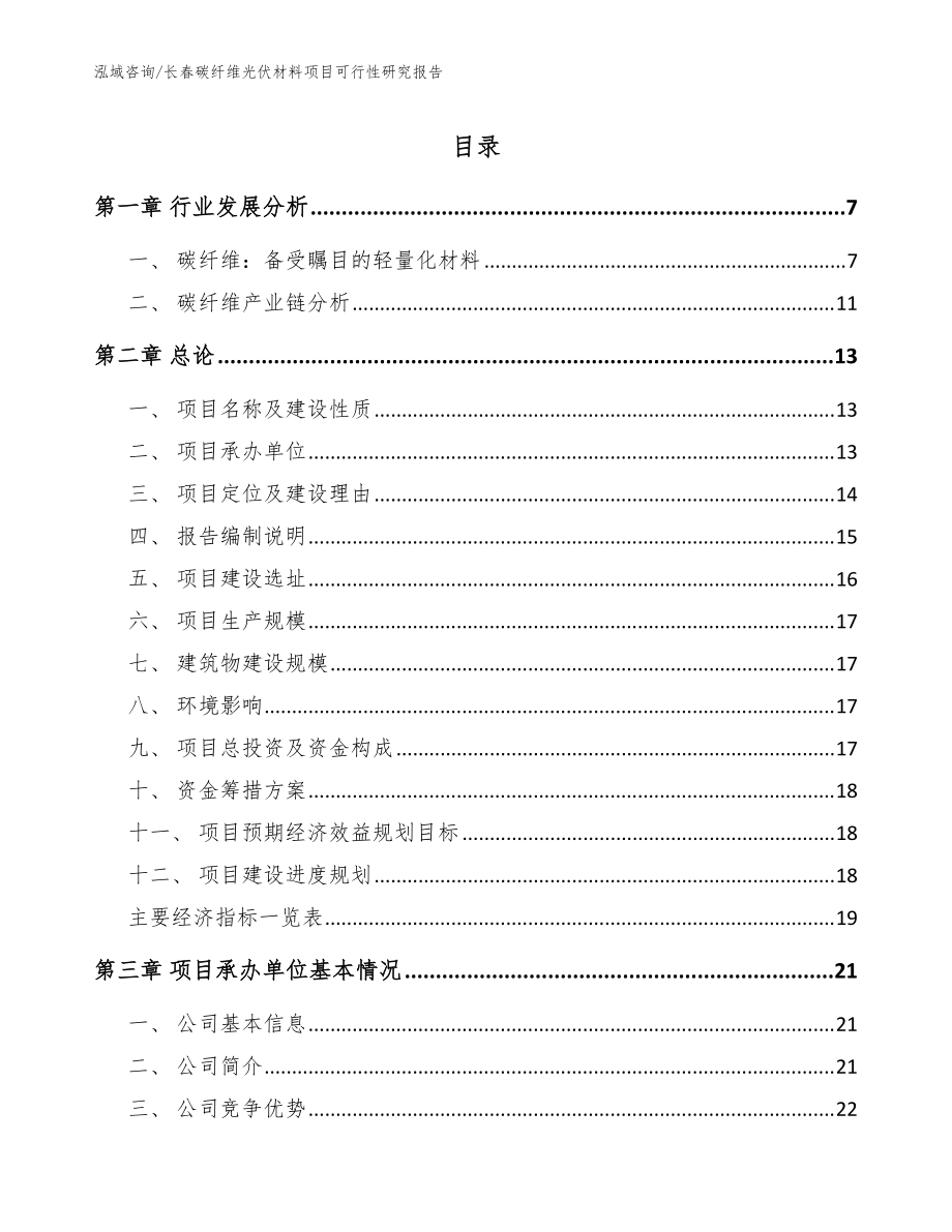 长春碳纤维光伏材料项目可行性研究报告_模板_第1页