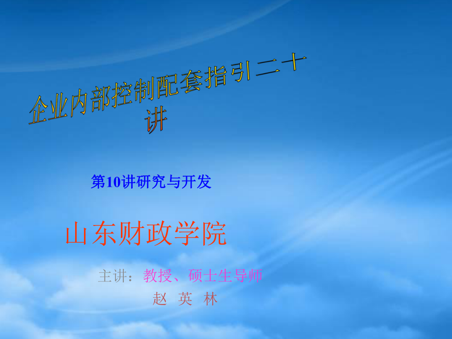 企業(yè)內(nèi)部控制配套指引二十講10 PPT課件講義_第1頁