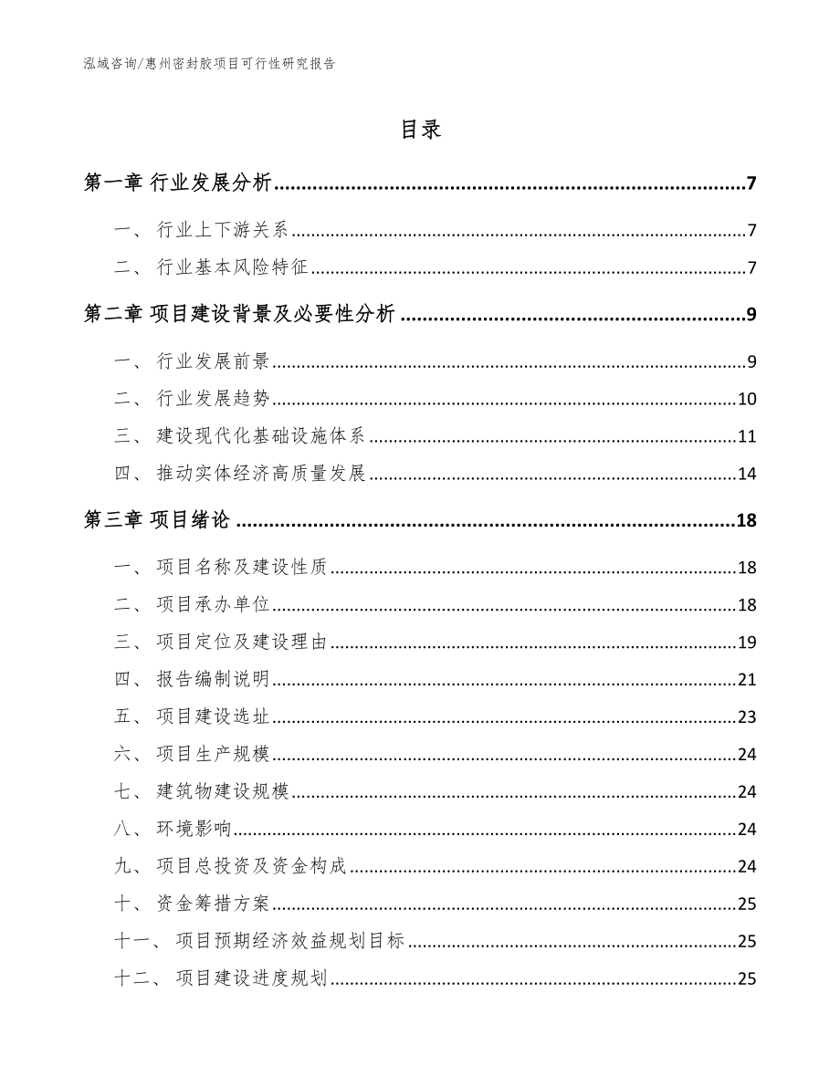惠州密封胶项目可行性研究报告（参考模板）_第1页