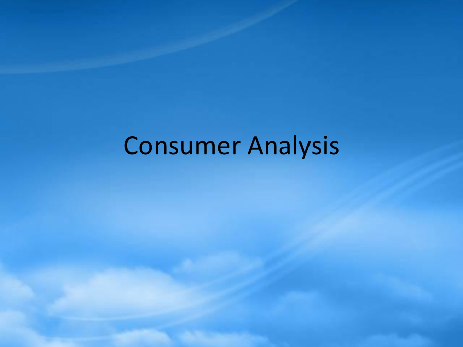 【市场营销英文版】06Consumer Analysis_第1页