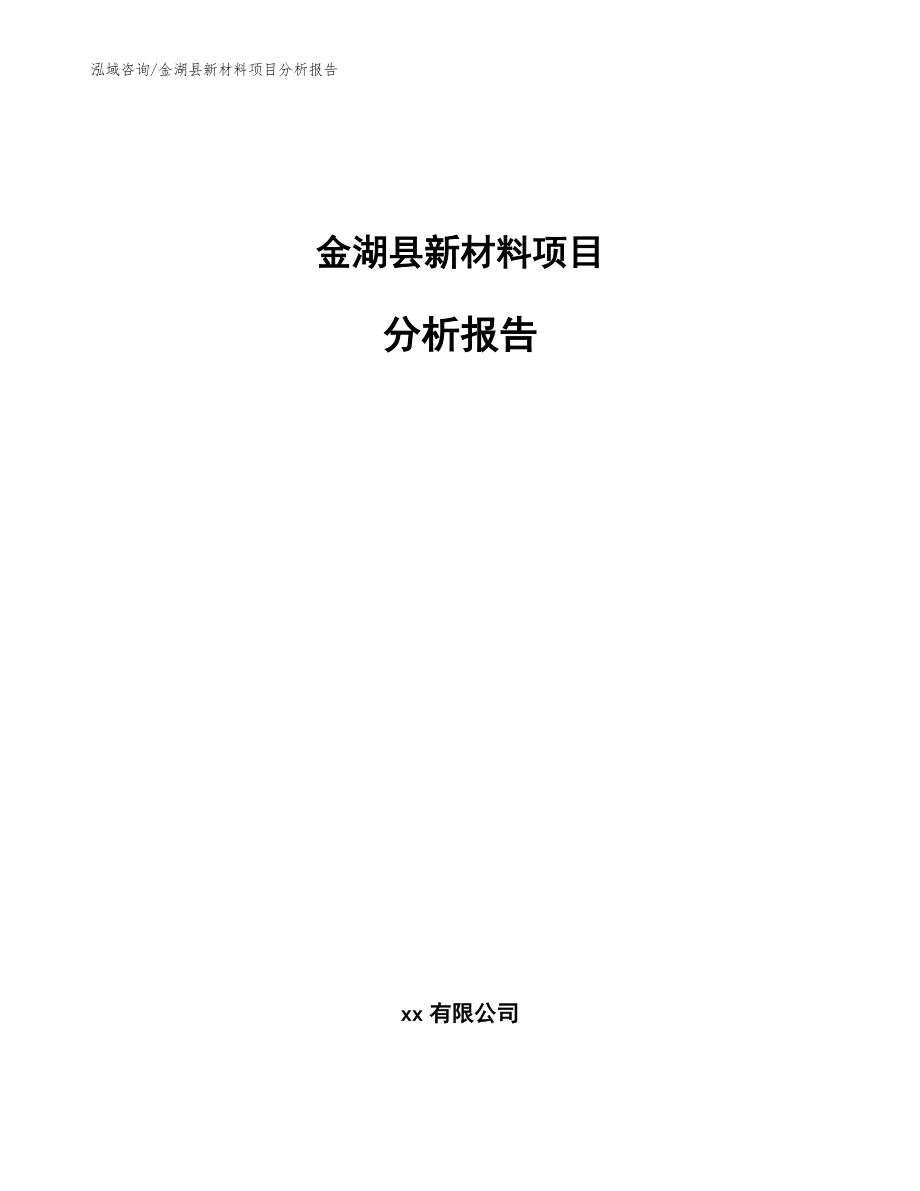 金湖县新材料项目分析报告模板参考_第1页