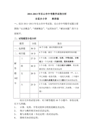 樂(lè)山中考數(shù)學(xué)分析