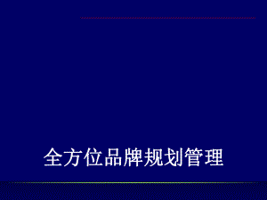 全方位品牌規(guī)劃管理品牌運(yùn)作模式( 131頁)