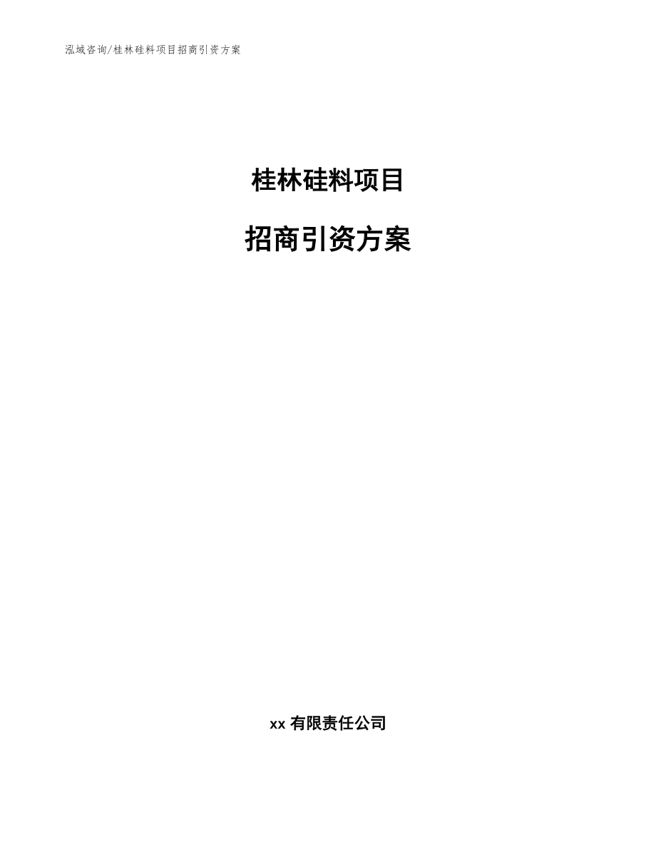 桂林硅料项目招商引资方案（范文模板）_第1页