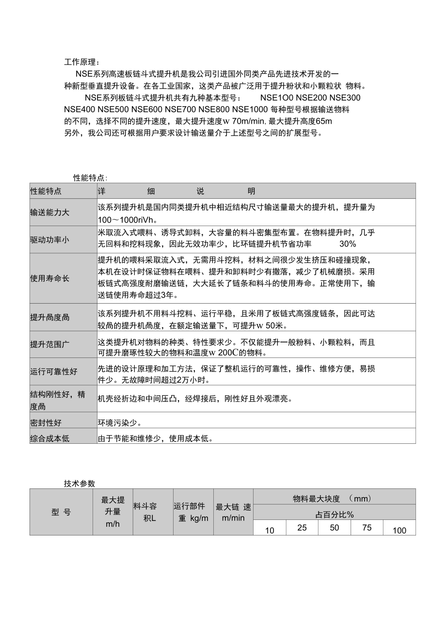 系列高速板鏈斗式提升機(jī)工作原理_第1頁